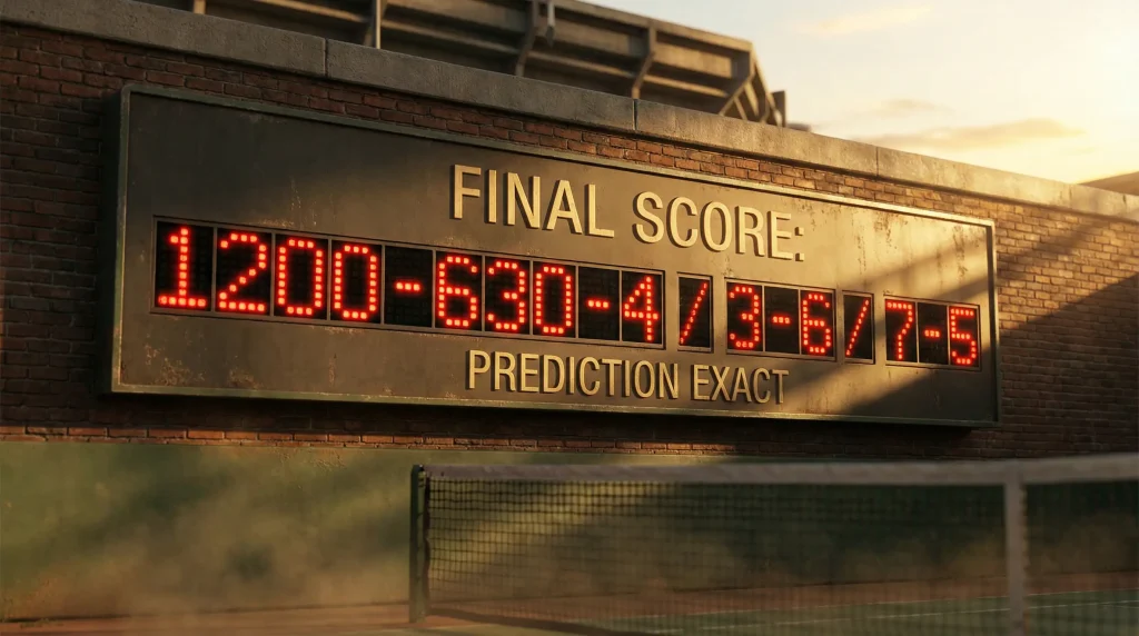 Marcador de tenis con resultado exacto de sets para apuestas