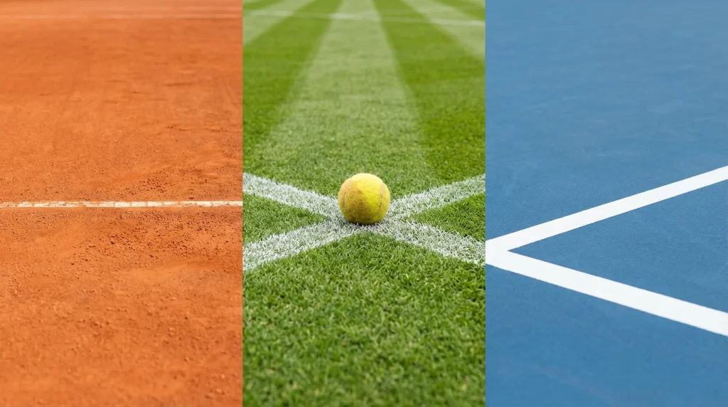 Superficies de tenis: tierra batida, hierba y pista dura para apuestas deportivas